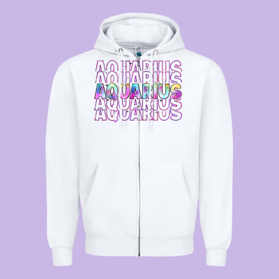 Aquarius Zipper Hoodie Designed By Artiststas