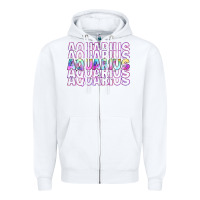 White aquarius Zipper Hoodie - Artiststas