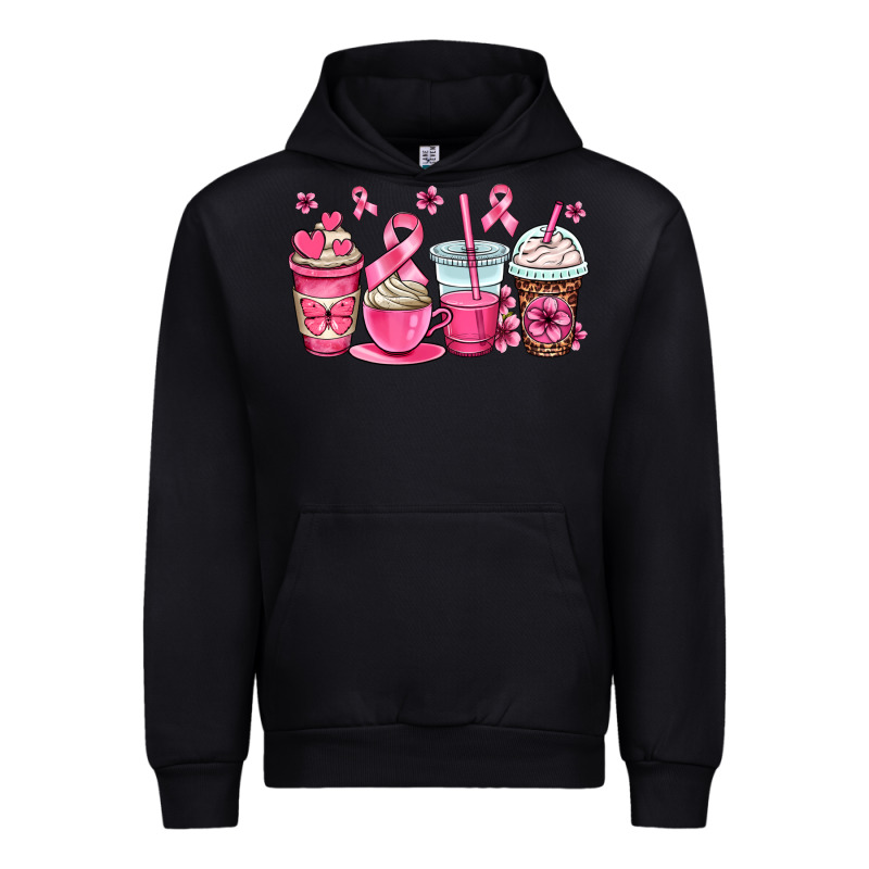 Breast Cancer Coffee Cups Urban Hoodie by OliviaCreatesArt | Teevron