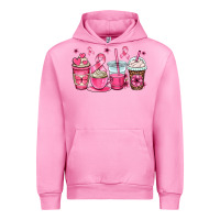 Fuchsia Pink breast cancer coffee cups Urban Hoodie - OliviaCreatesArt