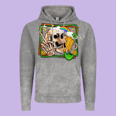 St Patricks Day Peace Skull Vintage Hoodie Designed By Jasminsmagicworld