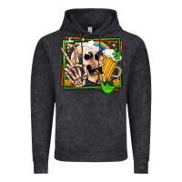 Vintage Black st patricks day peace skull Vintage Hoodie - Jasminsmagicworld