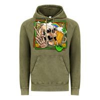 Vintage Olive st patricks day peace skull Vintage Hoodie - Jasminsmagicworld