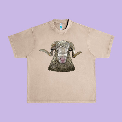 Rambouillet Sheep Head Urban Heavy Tee Designed By Lillyallendesigns