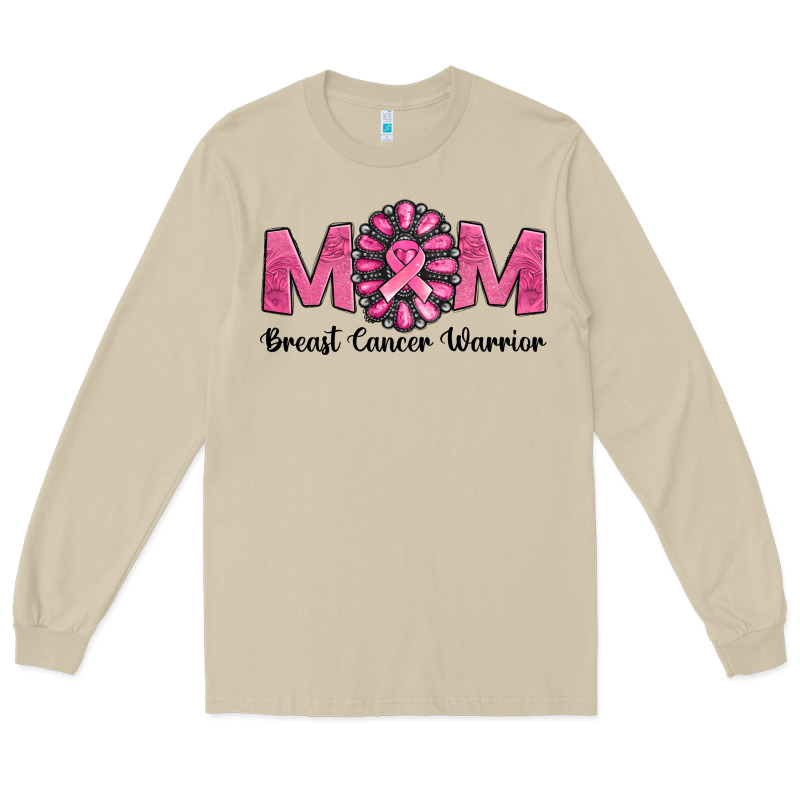 Breast Cancer Warrior Mom Long Sleeve Tee by NancyCooperArtShop | Teevron