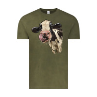 Vintage Olive Cute Holstein Heifer Vintage Tee - LillyAllenDesigns