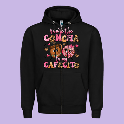 You're The Concha To My Cafecito Zipper Hoodie Designed By Artiststas