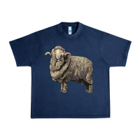 Navy merino wool sheep Urban Heavy Tee - LillyAllenDesigns