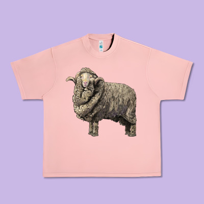 Merino Wool Sheep Urban Heavy Tee Designed By Lillyallendesigns