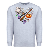 Heather Grey Love Halloween Premium Sweatshirt - NancyCooperArtShop