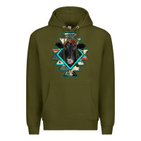 Army Green black angus cowhide aztec Premium Hoodie - JahusDesignShop