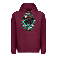 Burgundy black angus cowhide aztec Premium Hoodie - JahusDesignShop