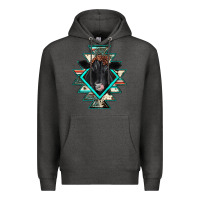 Charcoal Heather black angus cowhide aztec Premium Hoodie - JahusDesignShop