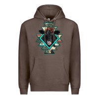 Coffee black angus cowhide aztec Premium Hoodie - JahusDesignShop