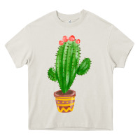 Cream mexican cactus Heavy Core Tee - FaDigitalArtStudio