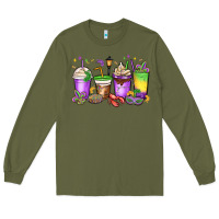 Army Green mardi gras coffee cups Long Sleeve Tee - MaliasSmallBusiness