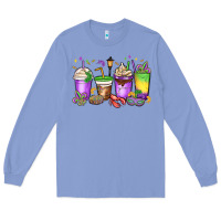 Colony Blue mardi gras coffee cups Long Sleeve Tee - MaliasSmallBusiness
