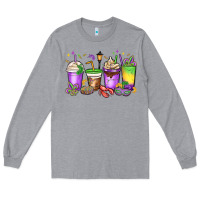 Heather Grey mardi gras coffee cups Long Sleeve Tee - MaliasSmallBusiness