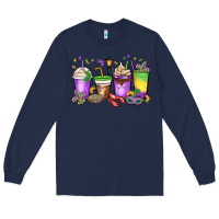Navy mardi gras coffee cups Long Sleeve Tee - MaliasSmallBusiness