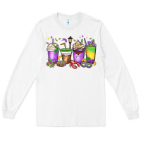 White mardi gras coffee cups Long Sleeve Tee - MaliasSmallBusiness
