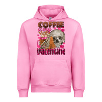 Fuchsia Pink Coffee is my Valentine skull Urban Hoodie - FaDigitalArtStudio