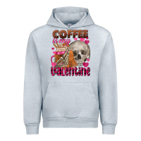 Heather Grey Coffee is my Valentine skull Urban Hoodie - FaDigitalArtStudio