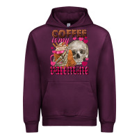 Mauve Wine Coffee is my Valentine skull Urban Hoodie - FaDigitalArtStudio