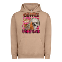 Pigment Burro Coffee is my Valentine skull Urban Hoodie - FaDigitalArtStudio