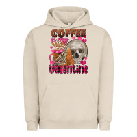 Pigment French Oak Coffee is my Valentine skull Urban Hoodie - FaDigitalArtStudio