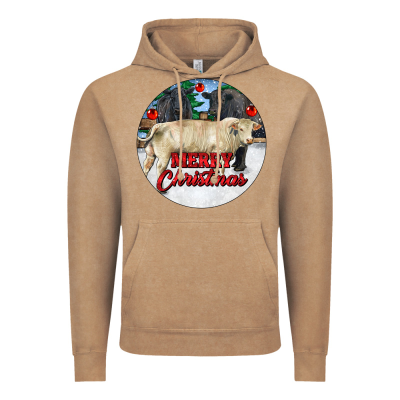 Merry Christmas Charolais Bull Vintage Hoodie by RanaPortraitStore | Teevron