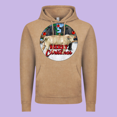 Merry Christmas Charolais Bull Vintage Hoodie Designed By Ranaportraitstore