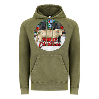 Vintage Olive Merry Christmas Charolais Bull Vintage Hoodie - RanaPortraitStore