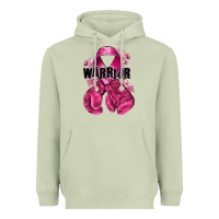 Matcha Warrior Breast Cancer with boxing gloves Heavyweight Hoodie - NancyCooperArtShop