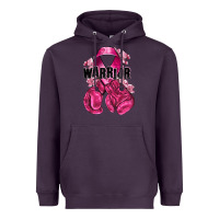 Plum Warrior Breast Cancer with boxing gloves Heavyweight Hoodie - NancyCooperArtShop