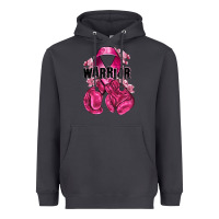 Smoke Warrior Breast Cancer with boxing gloves Heavyweight Hoodie - NancyCooperArtShop