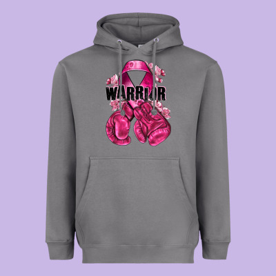 Warrior Breast Cancer With Boxing Gloves Heavyweight Hoodie Designed By Nancycooperartshop