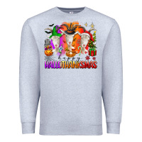 Heather Grey happy hallothanksmas goats Premium Sweatshirt - texasbilliewilder