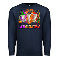 Navy happy hallothanksmas goats Premium Sweatshirt - texasbilliewilder