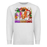 Oatmeal Heather happy hallothanksmas goats Premium Sweatshirt - texasbilliewilder