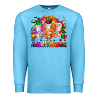 Ocean Blue happy hallothanksmas goats Premium Sweatshirt - texasbilliewilder