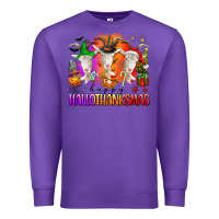 Purple happy hallothanksmas goats Premium Sweatshirt - texasbilliewilder