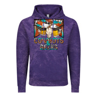 Cloud Purple cowboys and beers Vintage Hoodie - NancyCooperArtShop