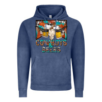 Vintage Denim cowboys and beers Vintage Hoodie - NancyCooperArtShop