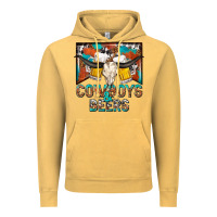 Vintage Mustard cowboys and beers Vintage Hoodie - NancyCooperArtShop
