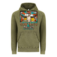 Vintage Olive cowboys and beers Vintage Hoodie - NancyCooperArtShop