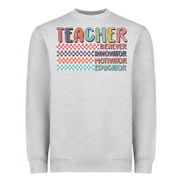 Heather Grey retro teacher Heavyweight Sweatshirt - MaliasSmallBusiness