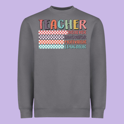 Retro Teacher Heavyweight Sweatshirt Designed By Maliassmallbusiness