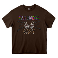 Chocolate Brown halloween baby Heavy Core Tee - CowhideDigitalArt