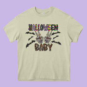Halloween Baby Heavy Core Tee Designed By Cowhidedigitalart