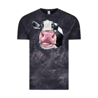 Cloud Black Cute Holstein Face Vintage Tee - LillyAllenDesigns